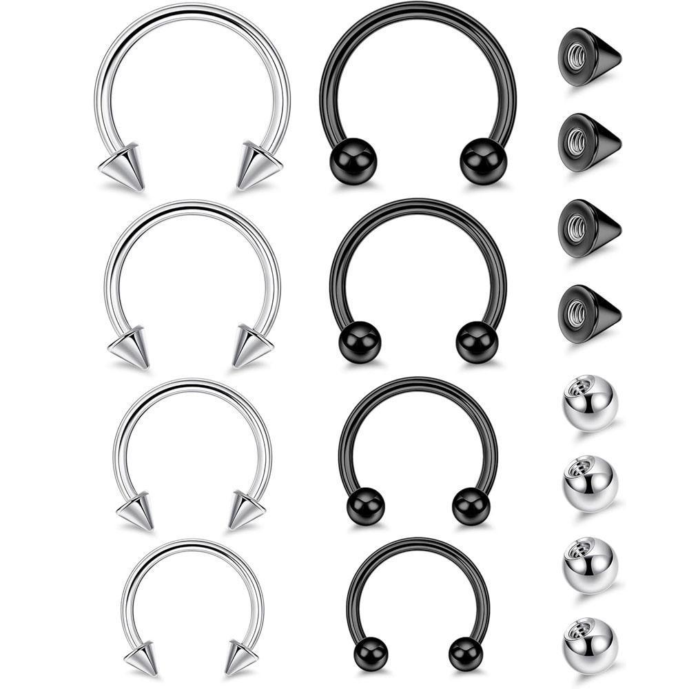 Body Jewelry Replacement Ball - 1-16Pcs Set 16G Horseshoe Septum Nariz