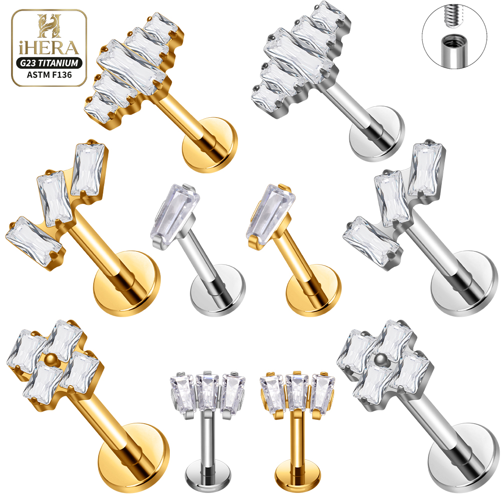 Flat Back Labret Stud - Piercing de Titânio ASTM F136 com