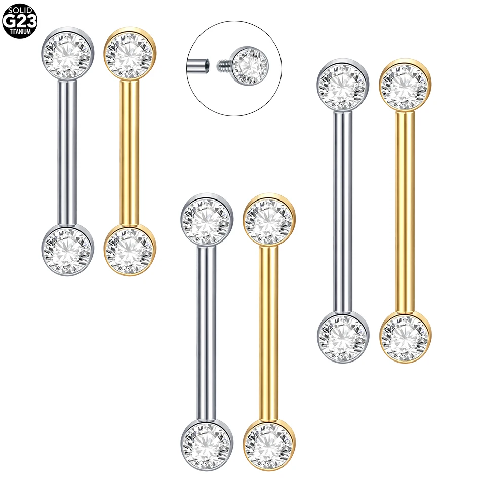 Body Jewelry Changing Kit - Implant Grade Titanium Nipple Barbell para