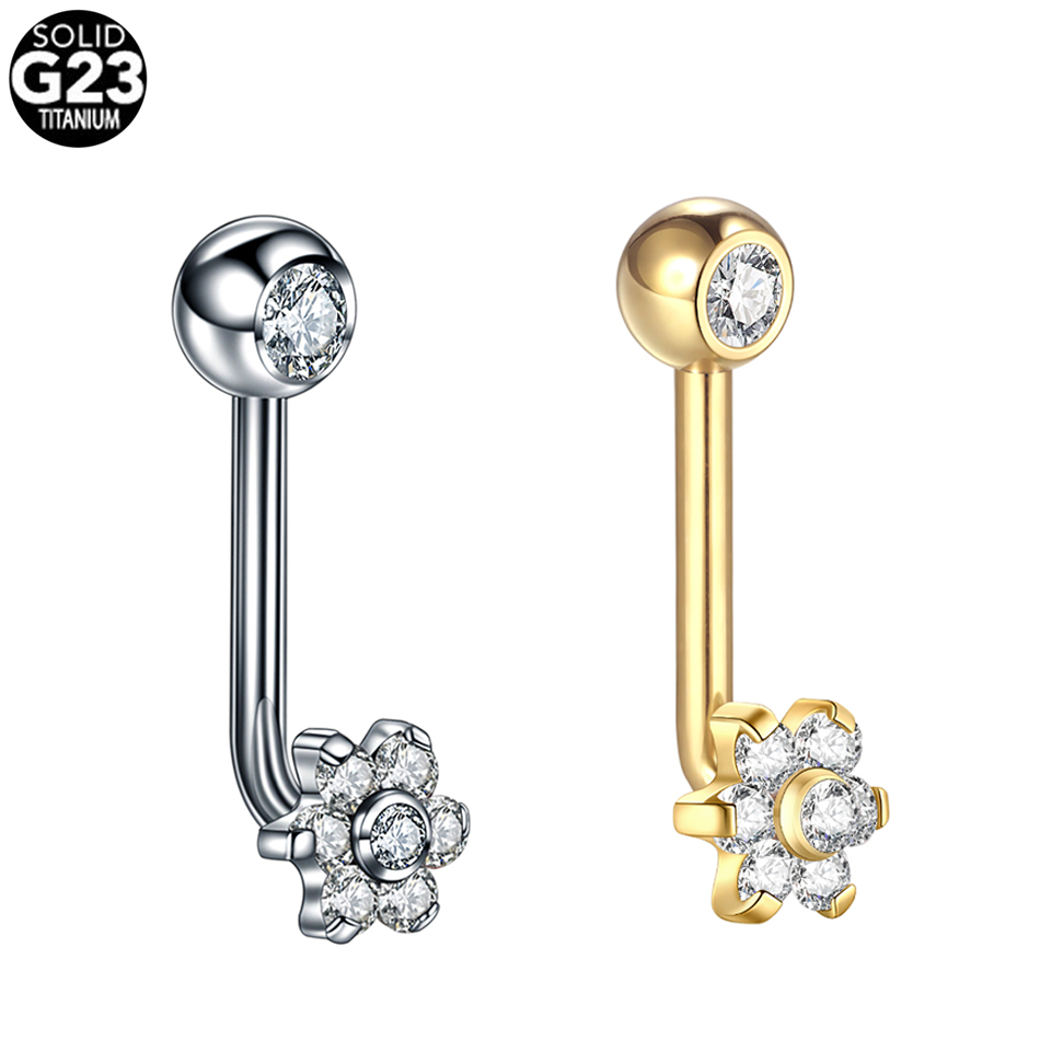 Body Jewelry Vch - Piercings de flor de titânio 14g,