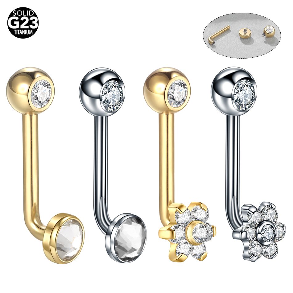 Body Jewelry Vch - 10 pçs/lote titânio zircão christina vertical