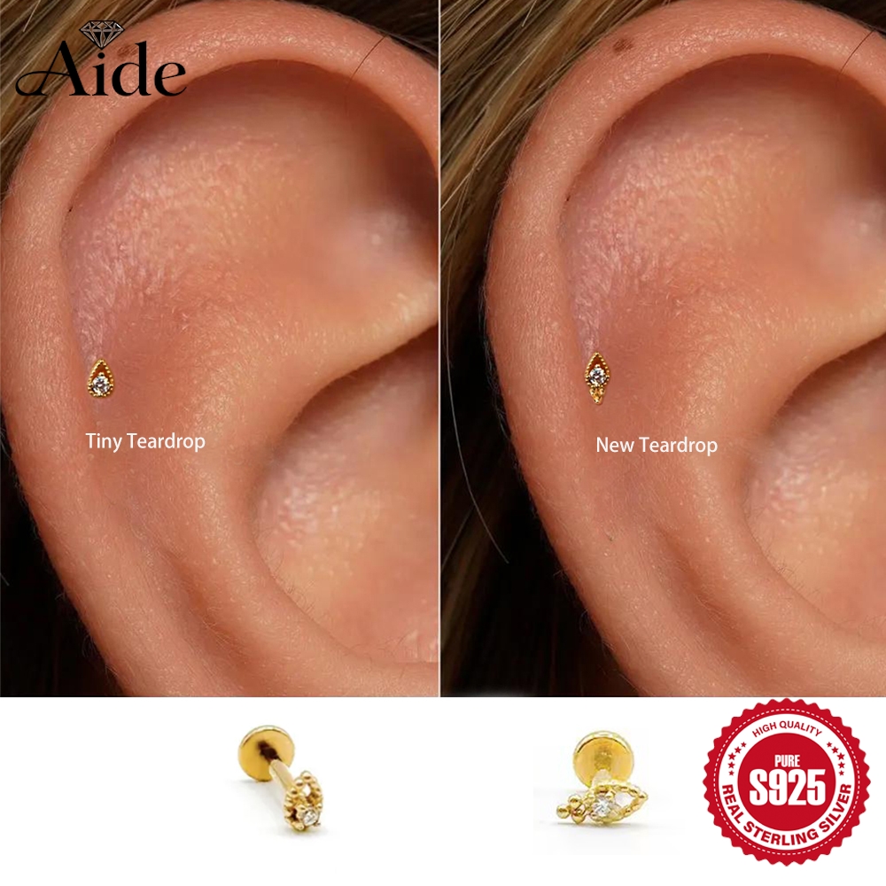 Tragus Flat Back - AIDE1 Pc Brinco de Prata Esterlina