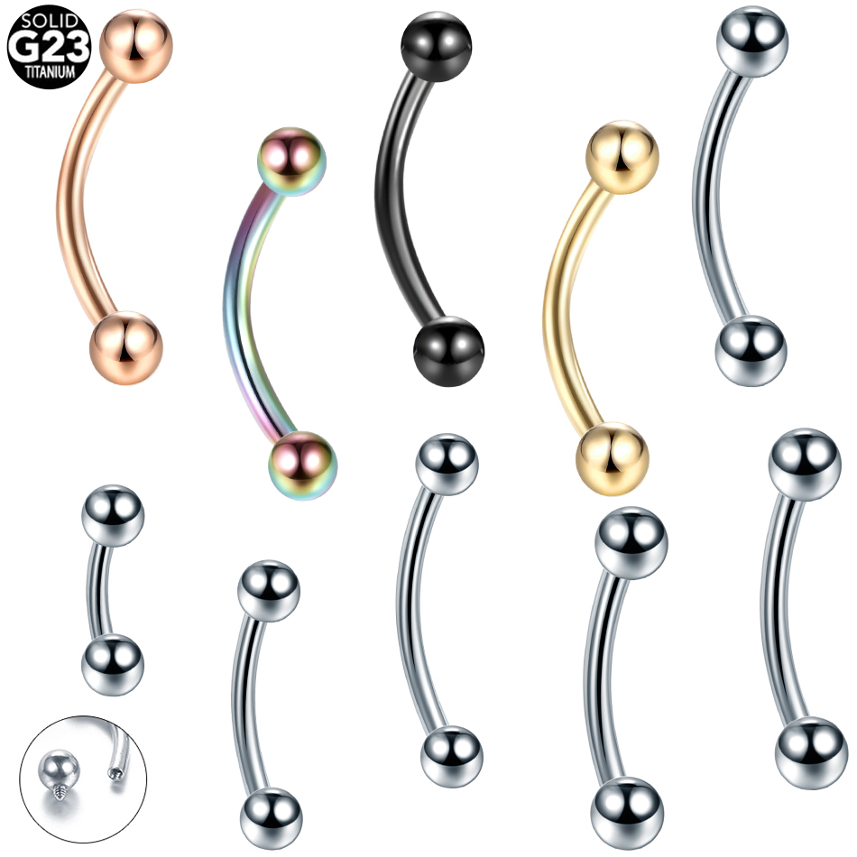 Rook Curved Barbell - 10 pçs/lote g23 titânio sobrancelha banana