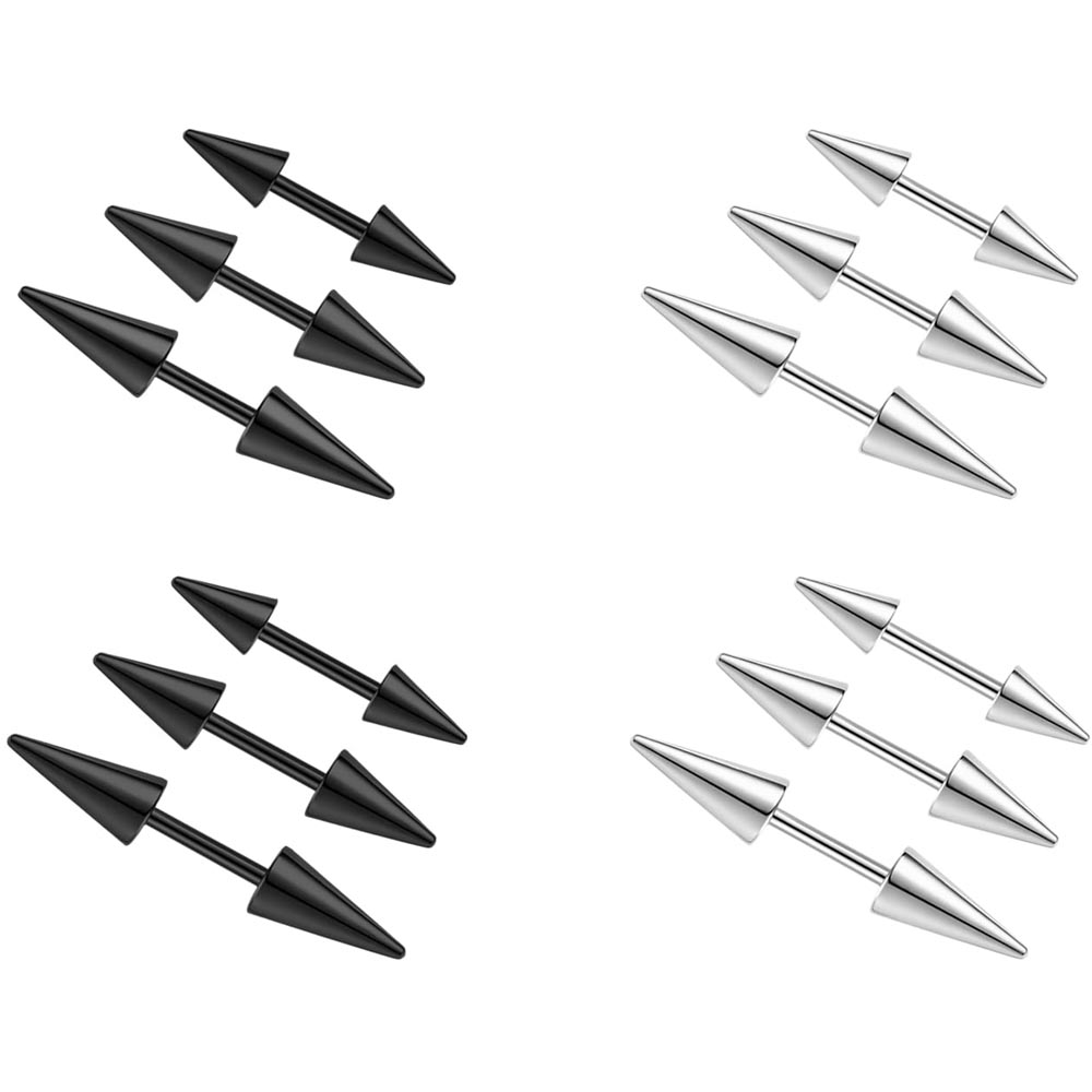 Rook Curved Barbell - 2 Pcs 16G Spike Sobrancelha Piercing