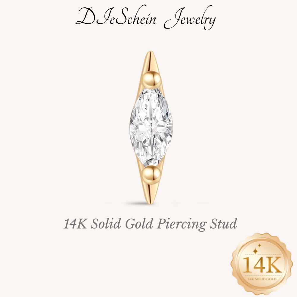 Tragus Flat Back - Brinco de Ouro Sólido 14K DIeSchein,