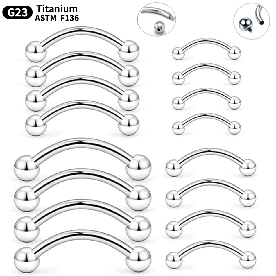 Rook Curved Barbell - Piercing de titânio curvo, anel de