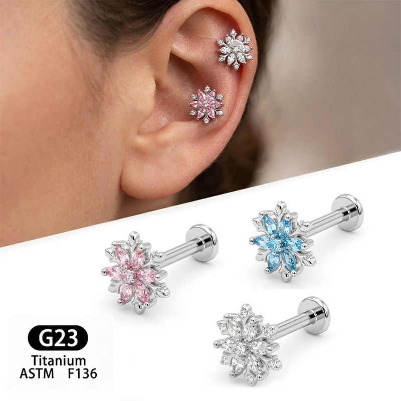 Tragus Flat Back - Brinco de Titânio ASTM F136 com