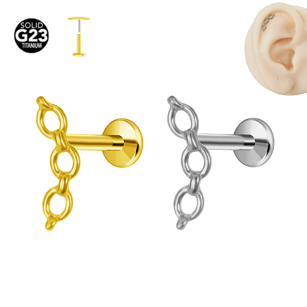 Flat Back Labret Stud - Piercing labret de titânio ASTM F-136