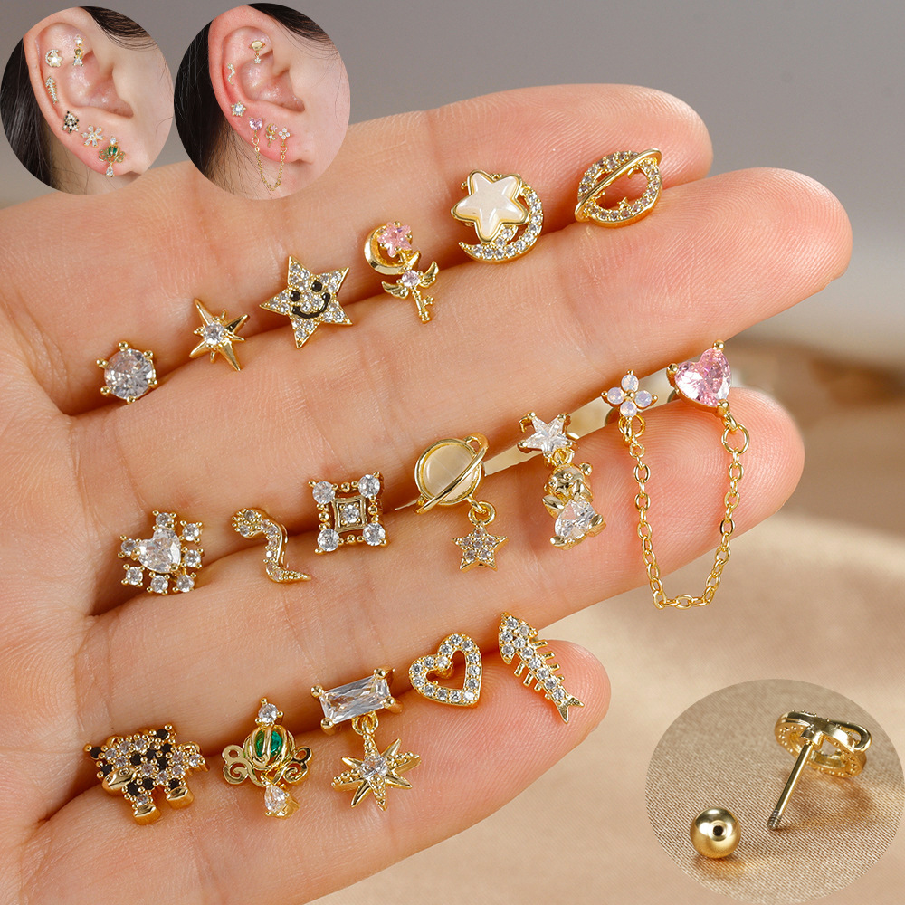 1pc cartilagem orelha piercing - Tragus Flat Back avaliação e preço