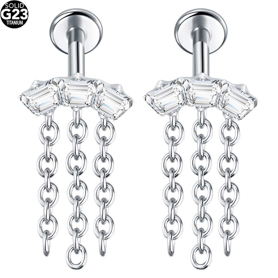 1/5 pçs g23 titânio orelha car - Flat Back Labret Stud avaliação e preço