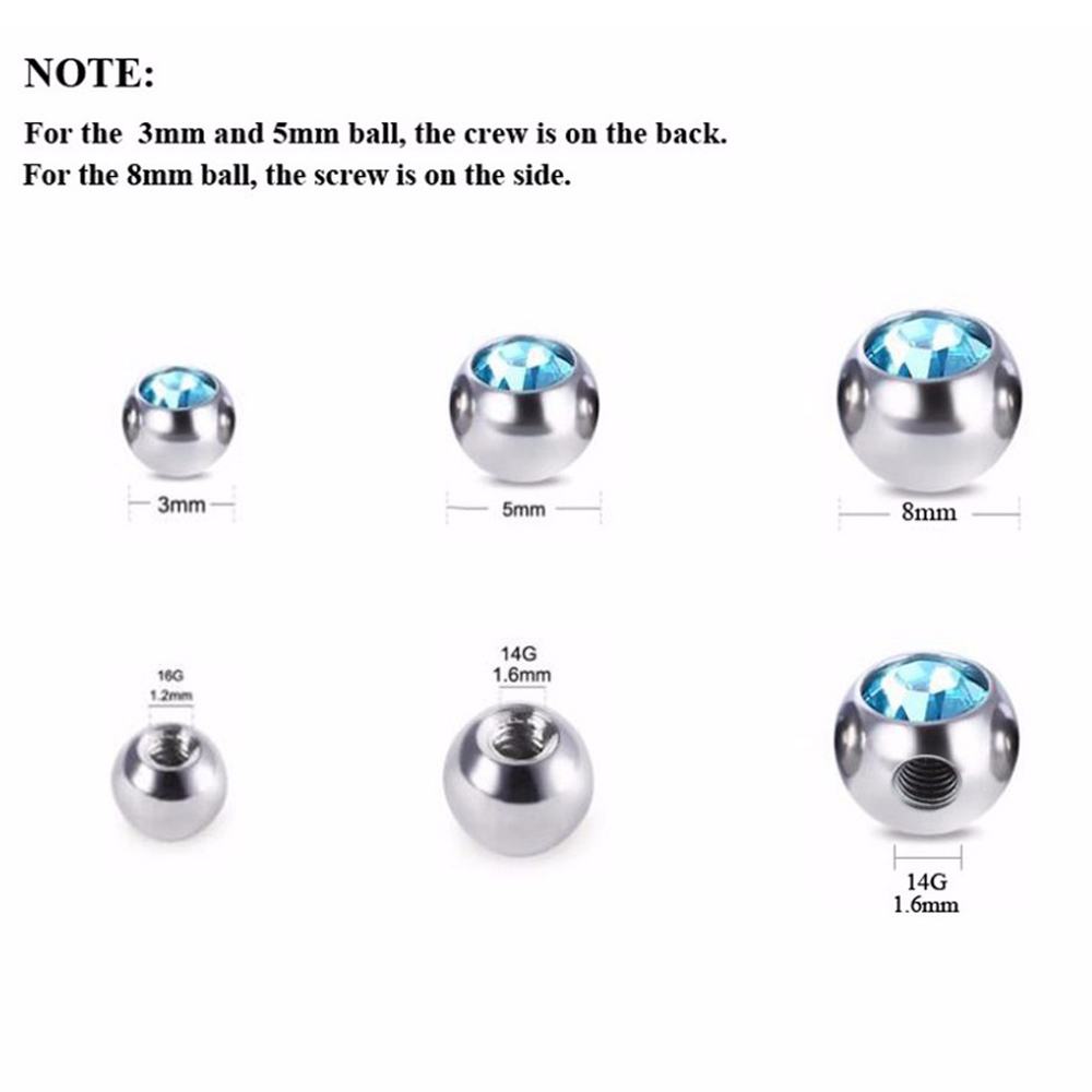 Aço inoxidável CZ Cristal Para - Body Jewelry Replacement Ball avaliação e preço