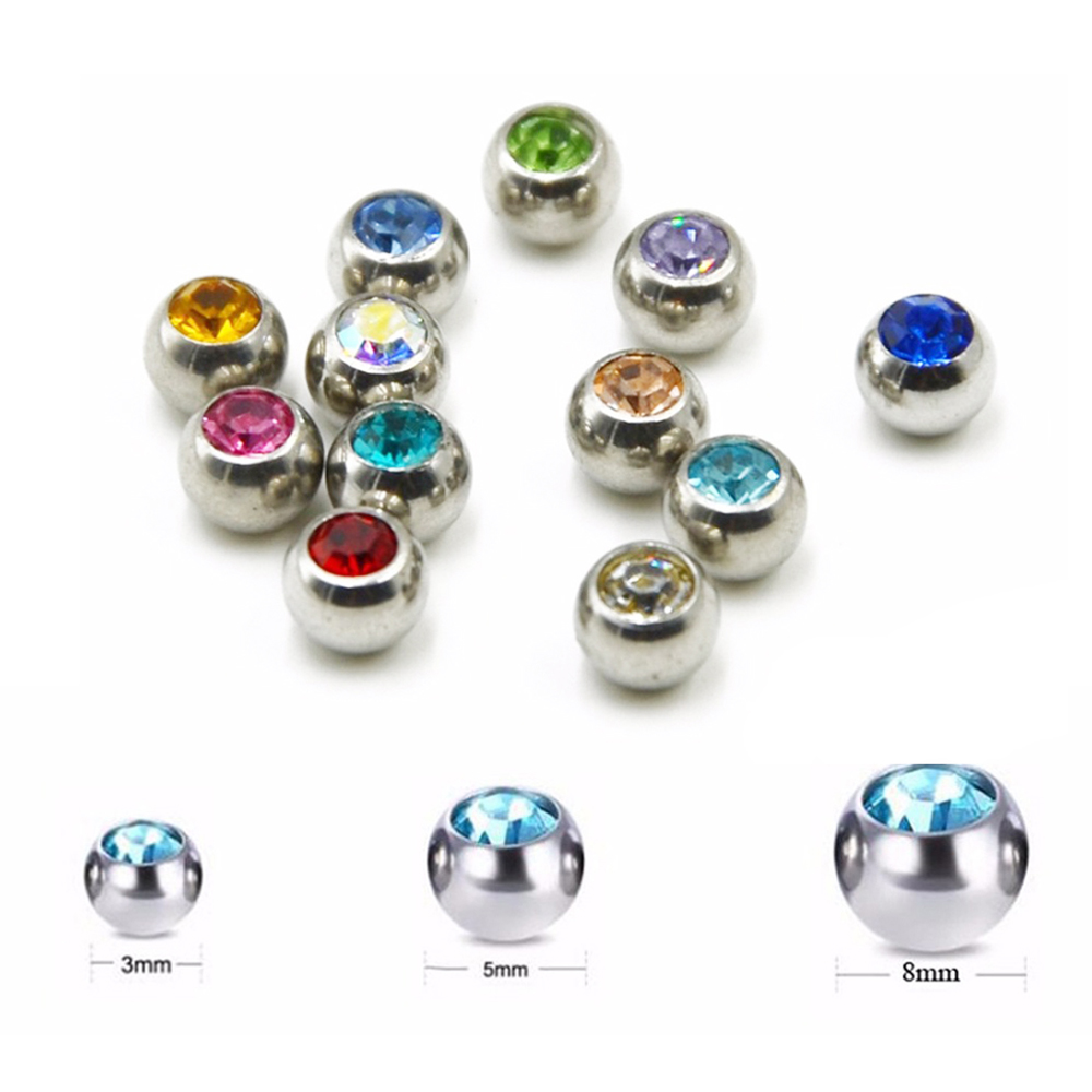 Aço inoxidável CZ Cristal Para - Body Jewelry Replacement Ball avaliação e preço