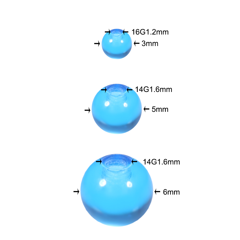 Atacado acrílico 3mm 5mm 6mm g - Body Jewelry Replacement Ball avaliação e preço