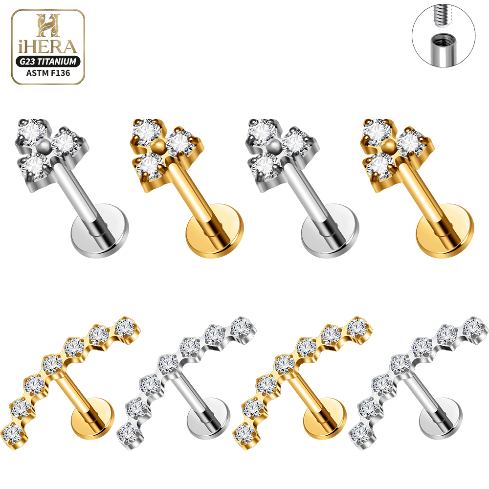 Piercing Labret de Titânio G23 - Flat Back Labret Stud avaliação e preço