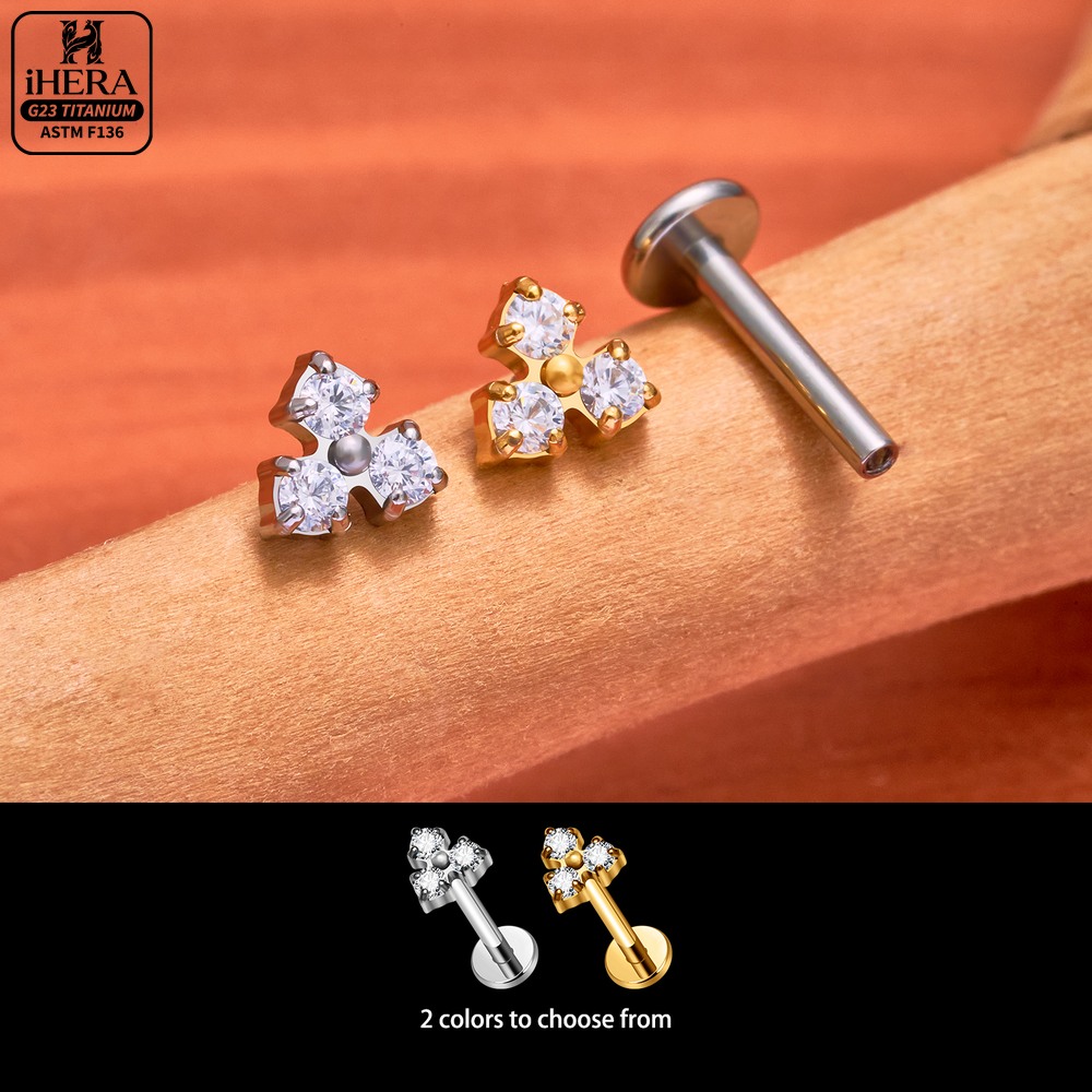 Piercing Labret de Titânio G23 - Flat Back Labret Stud avaliação e preço