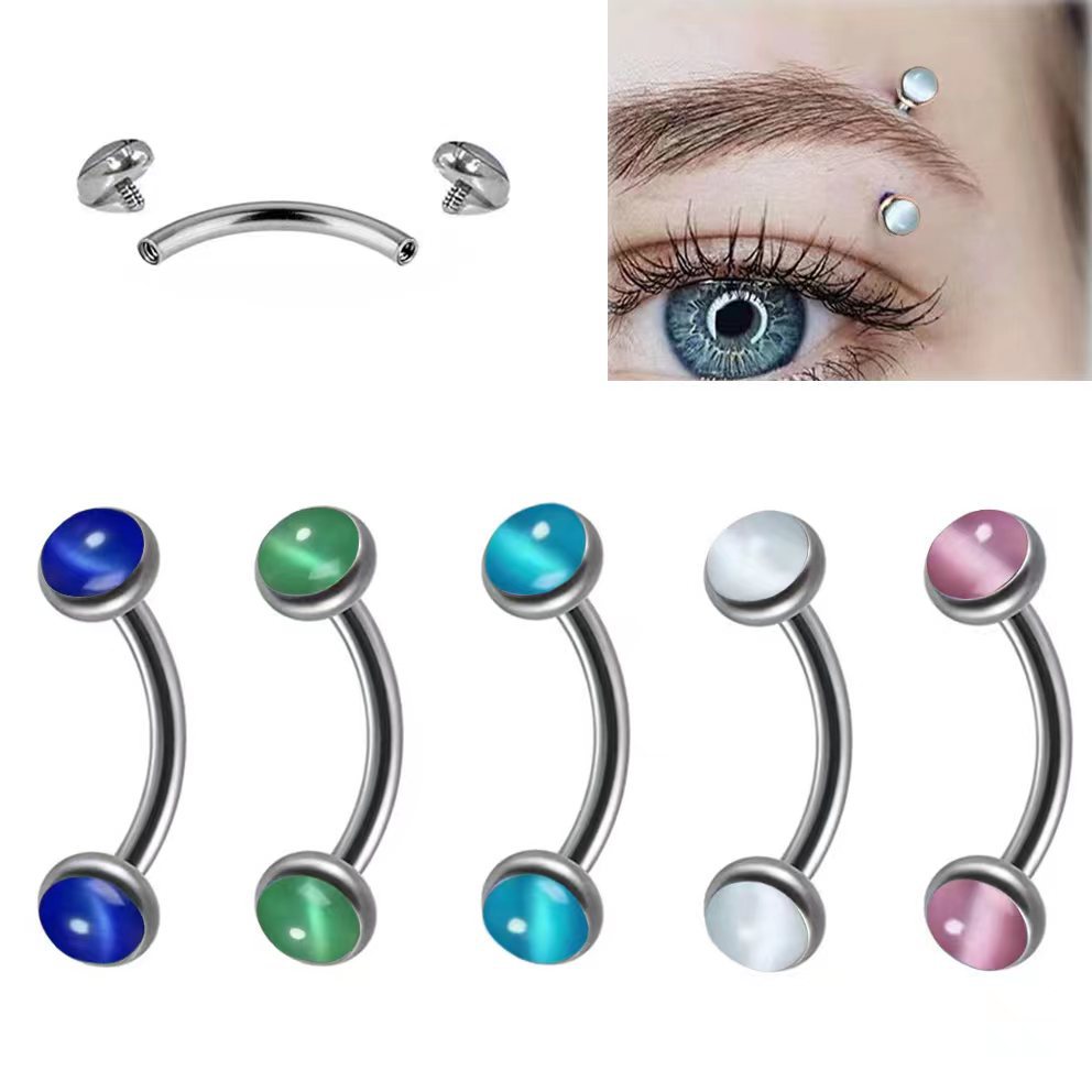 1 peça piercing de sobrancelha - Rook Curved Barbell avaliação e preço