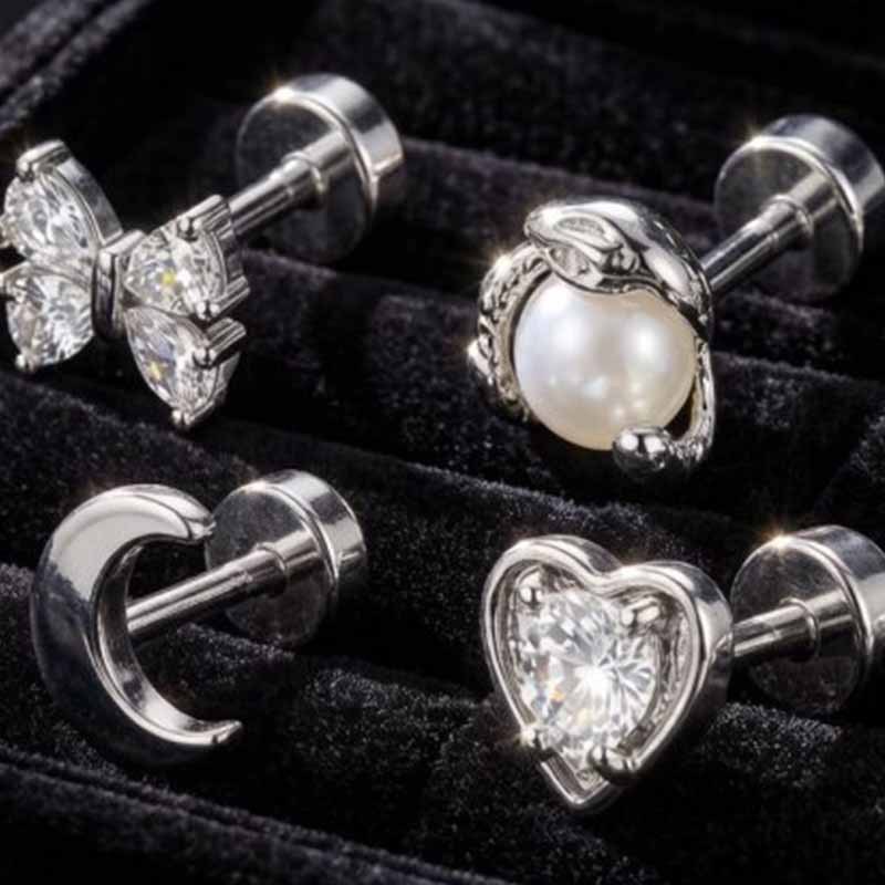 1PC Brinco Hipoalergênico de C - Tragus Flat Back avaliação e preço