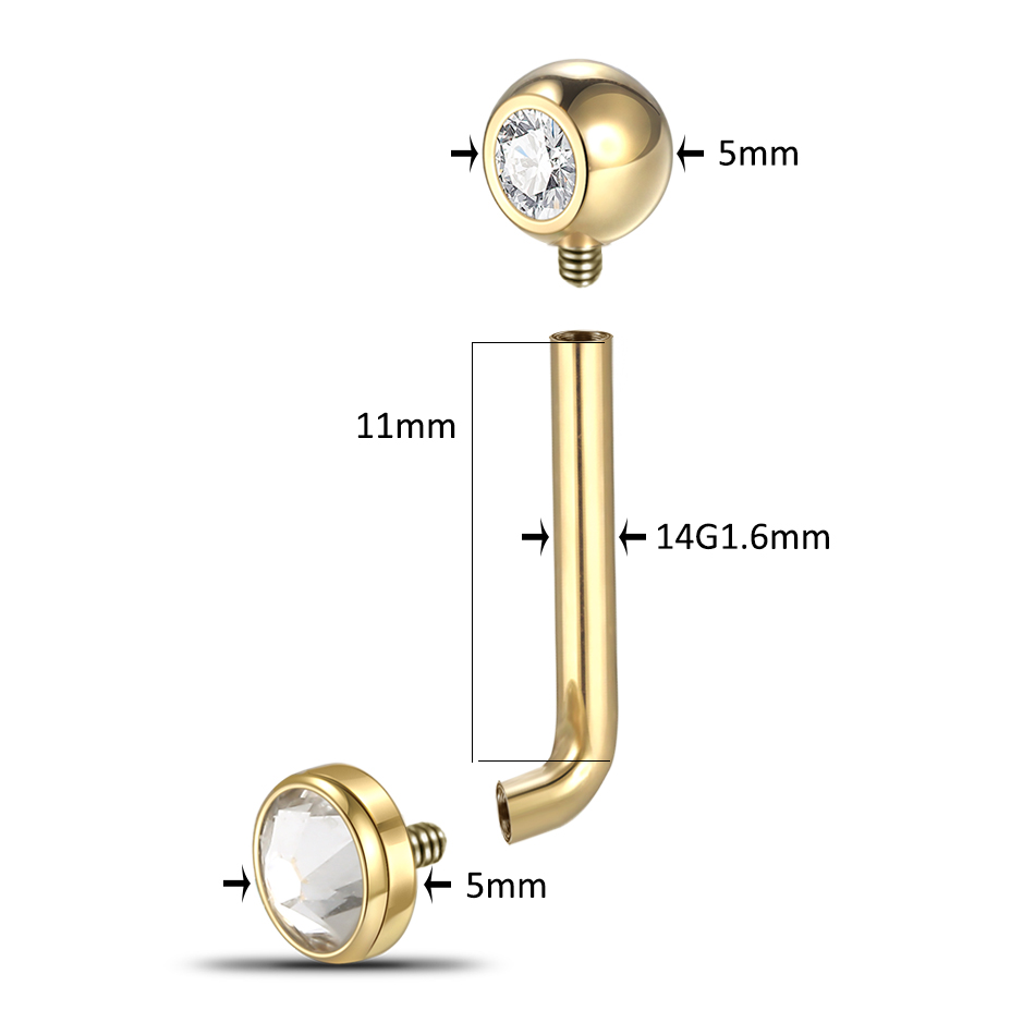 1 peça g23 titânio cz barra cu - Body Jewelry Vch avaliação e preço