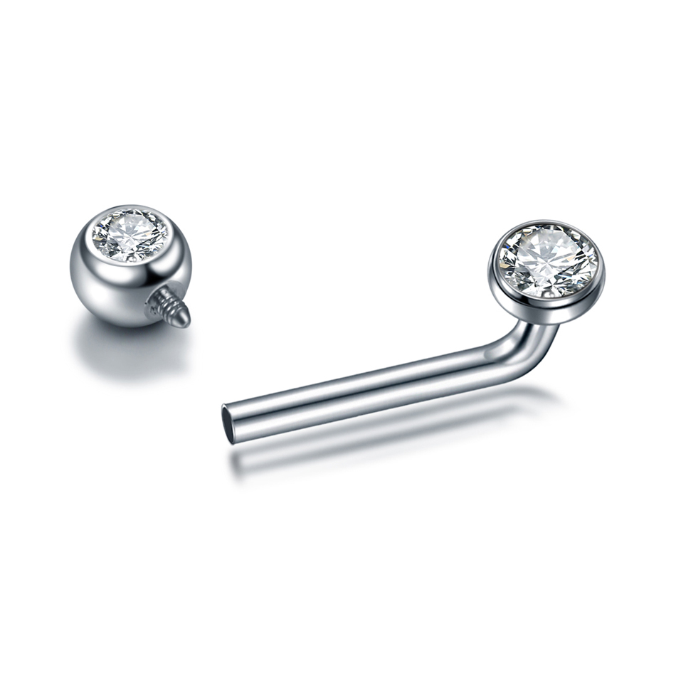 1 peça g23 titânio cz barra cu - Body Jewelry Vch avaliação e preço