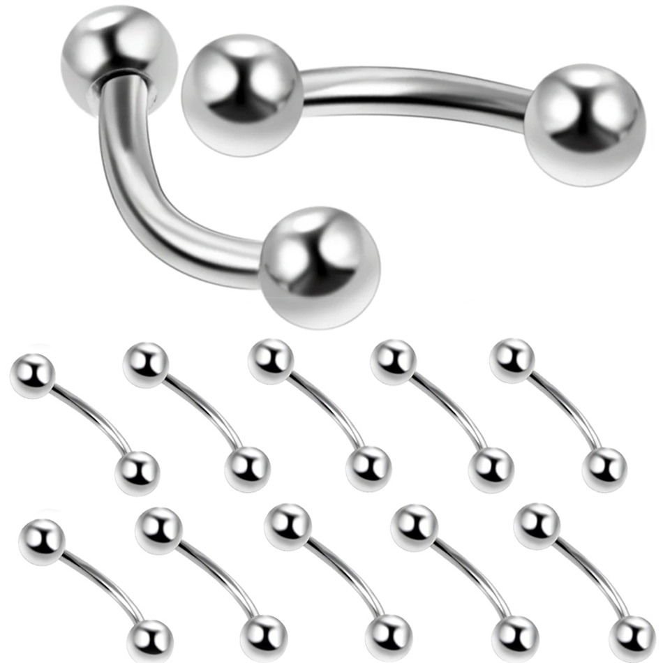 10 pçs/lote aço sobrancelha ba - Rook Curved Barbell avaliação e preço