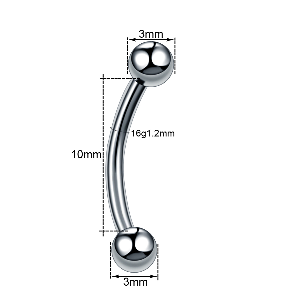 10 pçs/lote aço sobrancelha ba - Rook Curved Barbell avaliação e preço