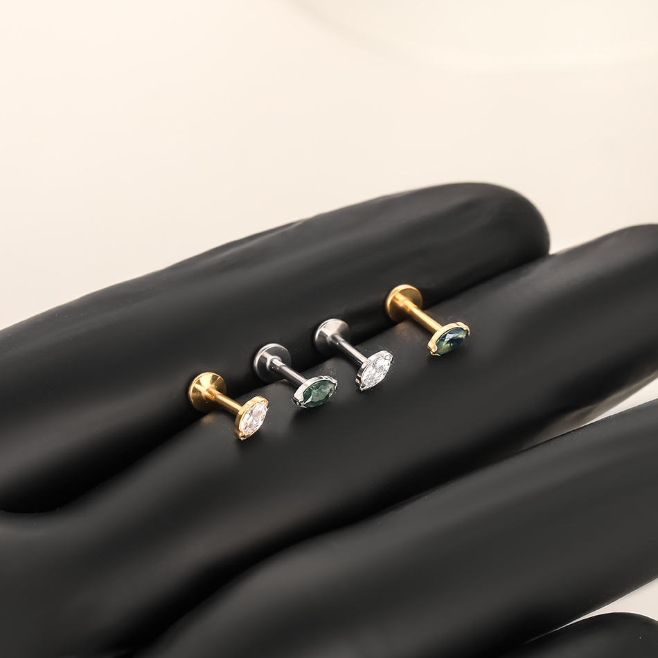 Brincos de cartilagem de titân - Flat Back Labret Stud avaliação e preço