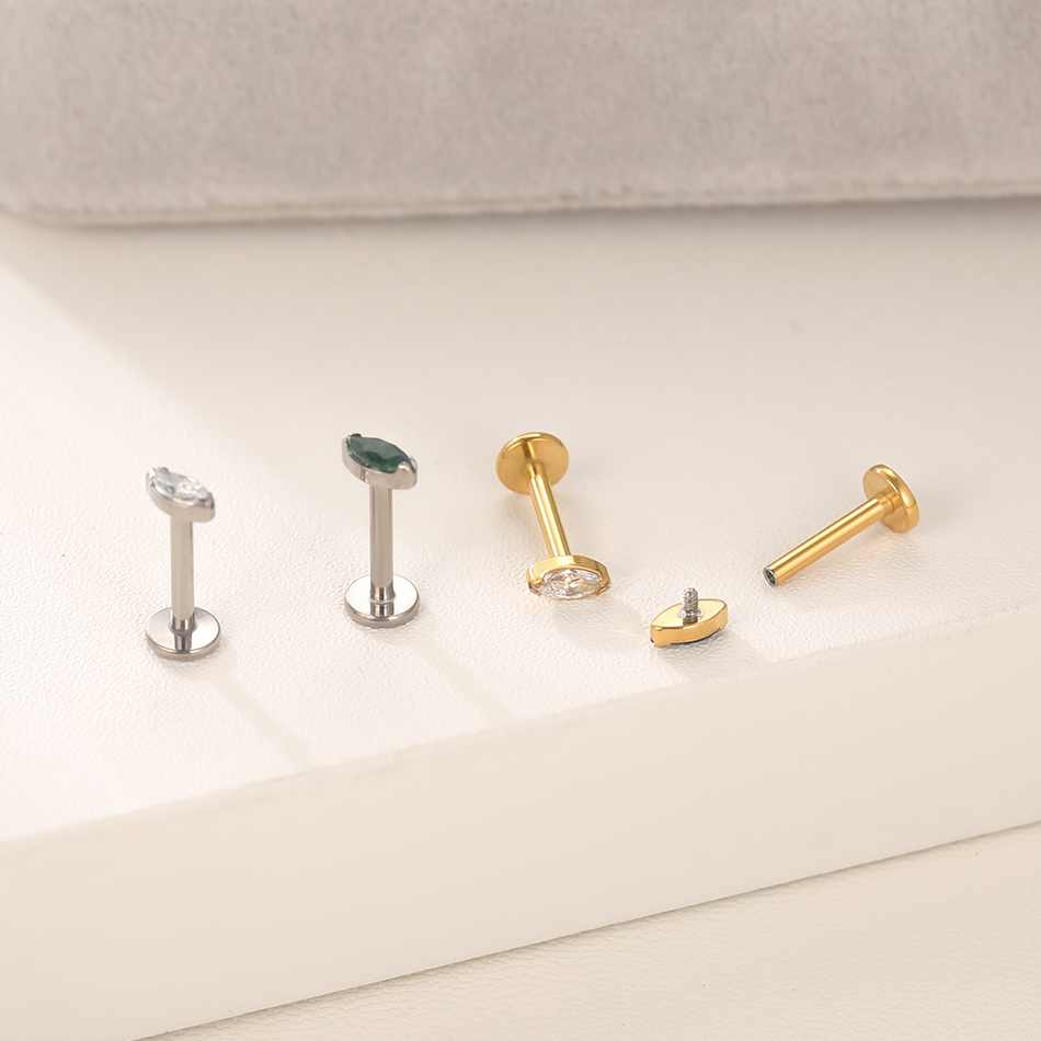 Brincos de cartilagem de titân - Flat Back Labret Stud avaliação e preço