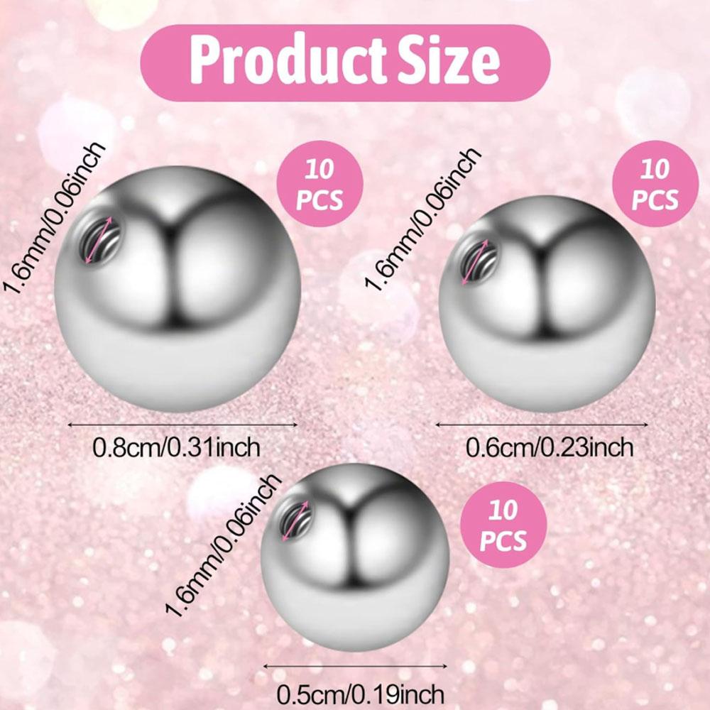 Conjunto de 10/30 Peças de Bol - Body Jewelry Replacement Ball avaliação e preço