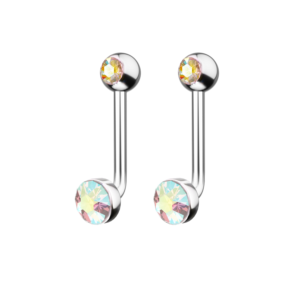 1 peça f136 titânio 14g cz gem - Body Jewelry Vch avaliação e preço