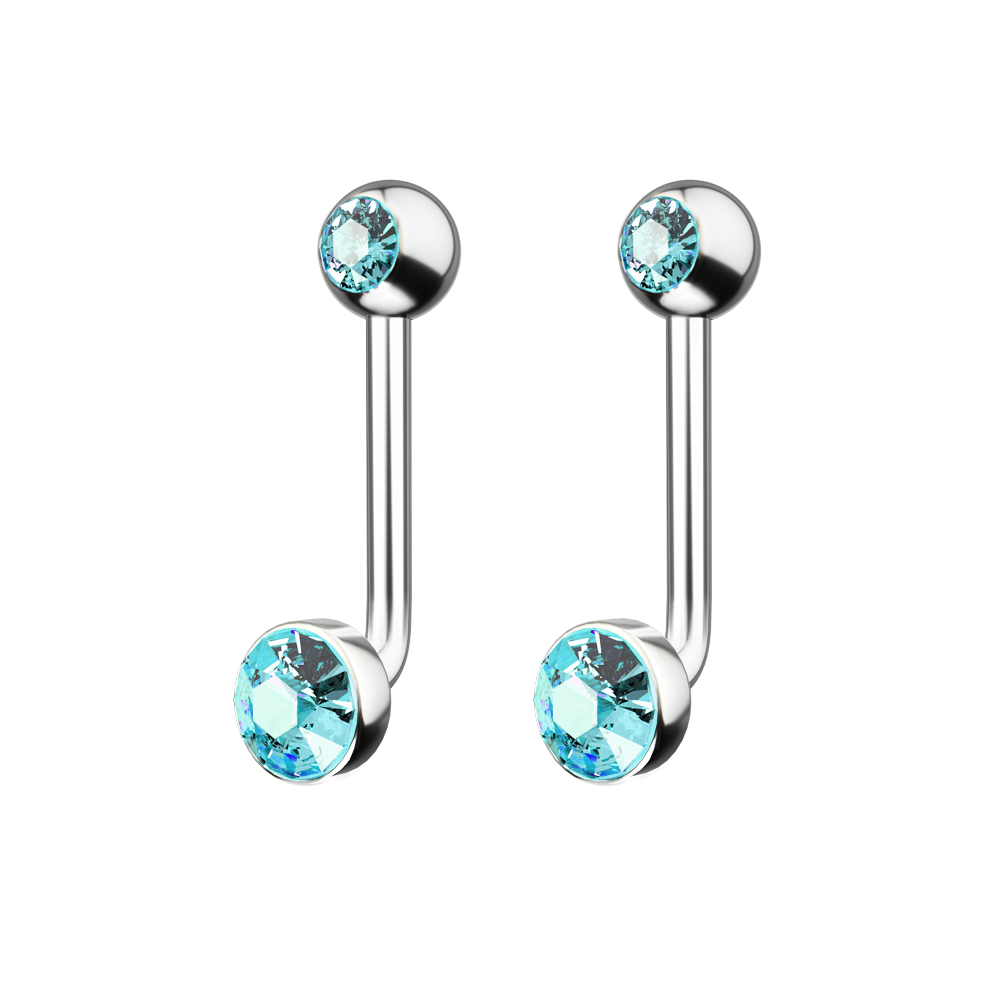 1 peça f136 titânio 14g cz gem - Body Jewelry Vch avaliação e preço