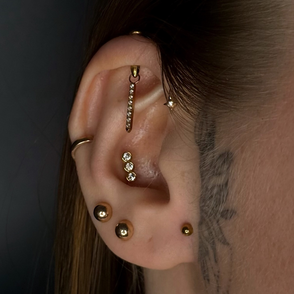 1PC Piercing Labret de Titânio - Rook Curved Barbell avaliação e preço