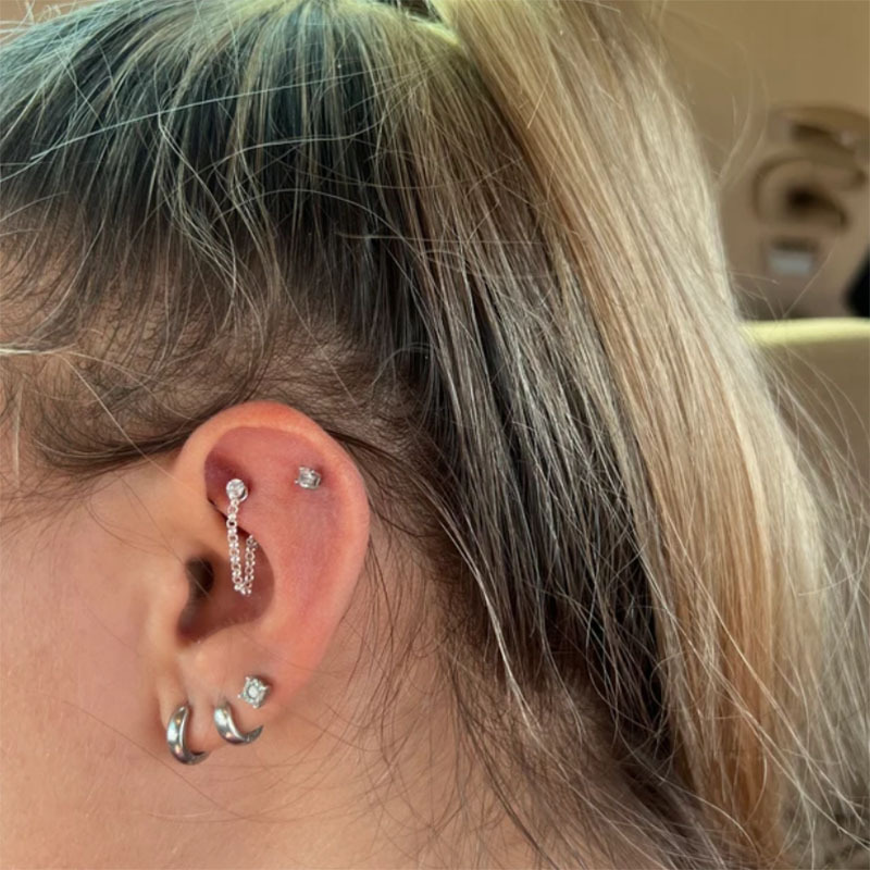 1pc zircão bola cone sobrancel - Rook Curved Barbell avaliação e preço