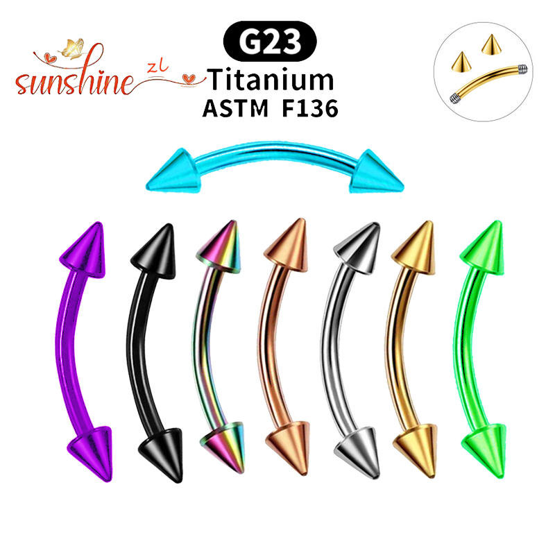 1 peça g23 titânio pico curvo  - Rook Curved Barbell avaliação e preço