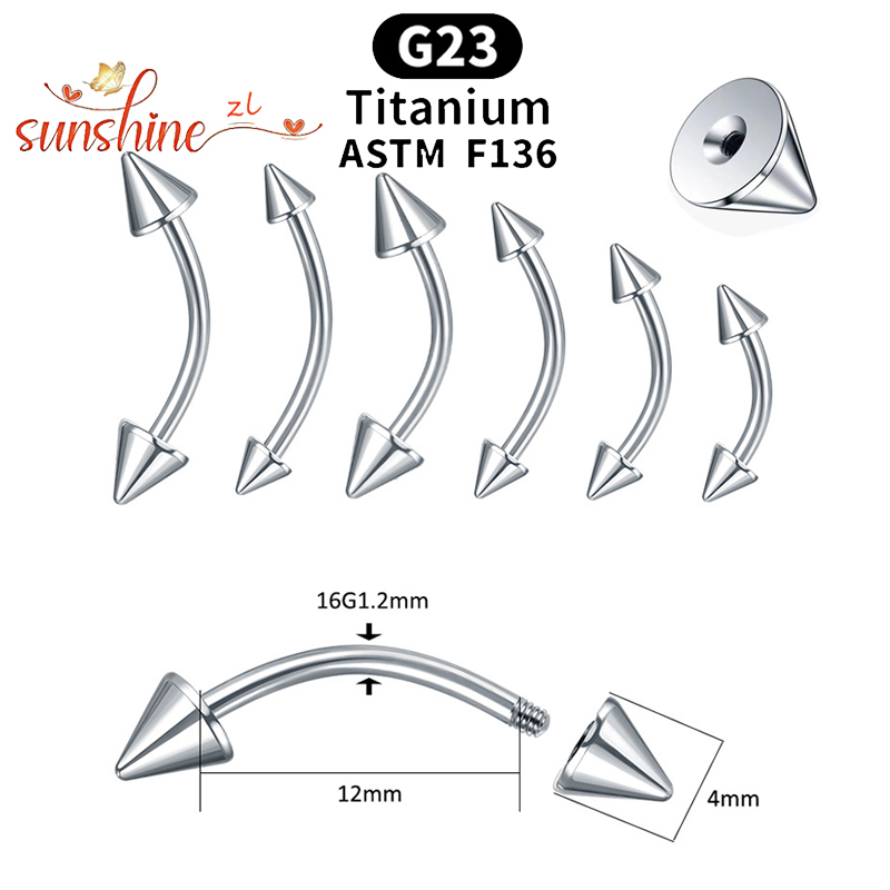 1 peça g23 titânio pico curvo  - Rook Curved Barbell avaliação e preço