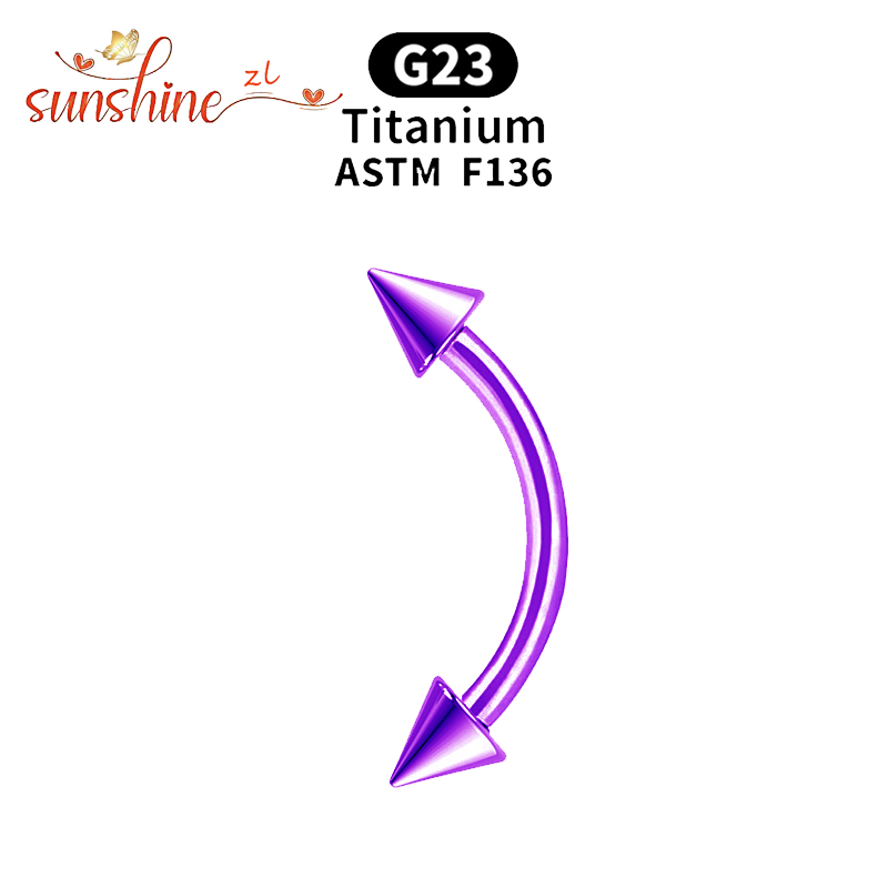 1 peça g23 titânio pico curvo  - Rook Curved Barbell avaliação e preço