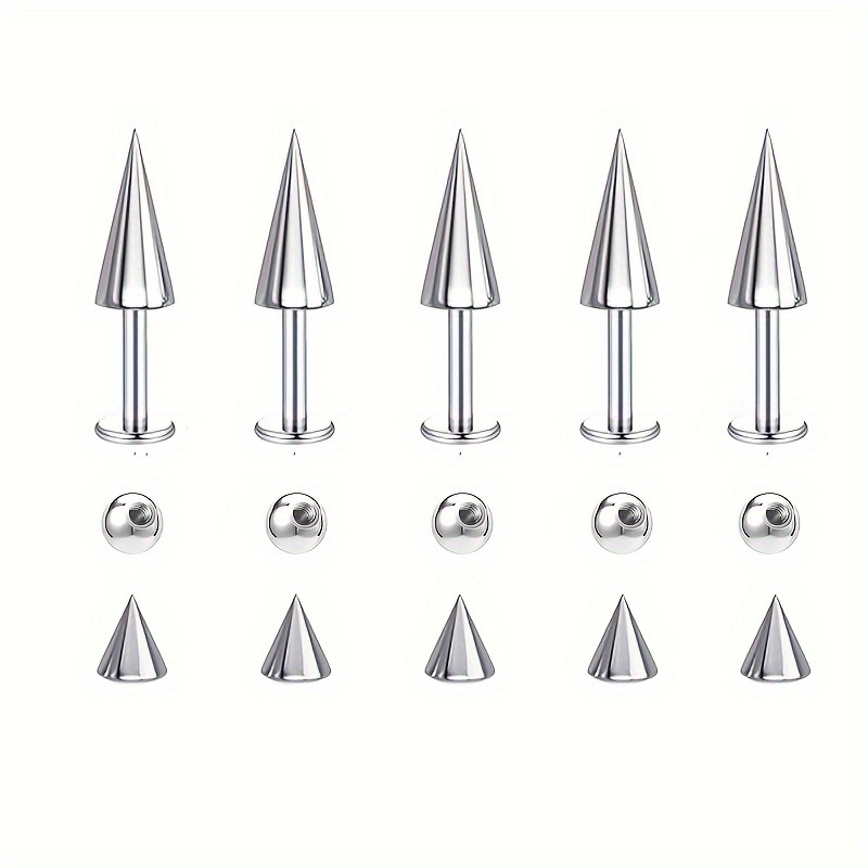 5 pcs Spikes Punk Moda Aço Ino - Body Jewelry Replacement Ball avaliação e preço