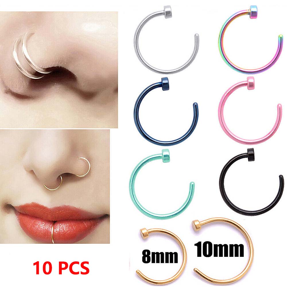 10 pçs simples anel de orelha  - Body Jewelry On Sale avaliação e preço