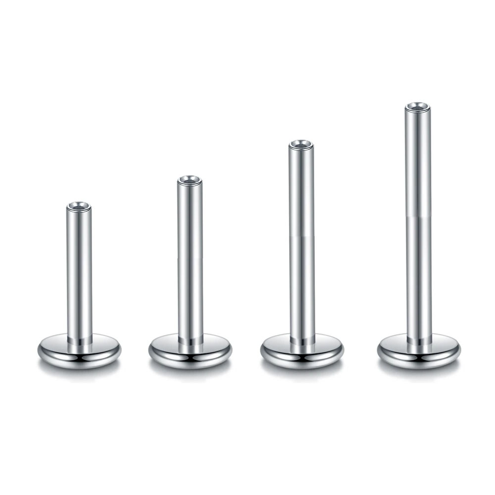 10 pçs/lote ASTM F136 G23 Titâ - Flat Back Labret Stud avaliação e preço