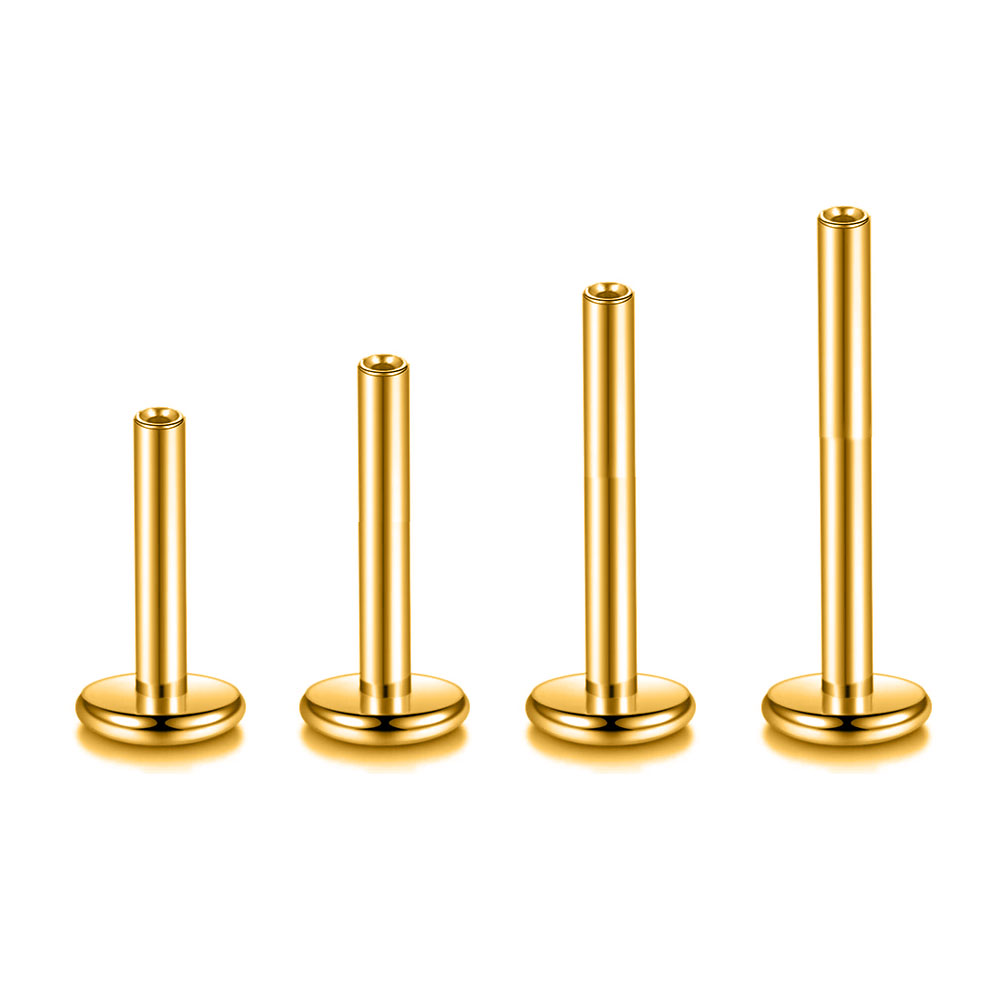 10 pçs/lote ASTM F136 G23 Titâ - Flat Back Labret Stud avaliação e preço