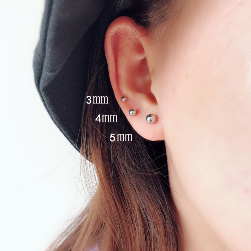 1 par de brincos de aço titâni - Flat Back Labret Stud avaliação e preço