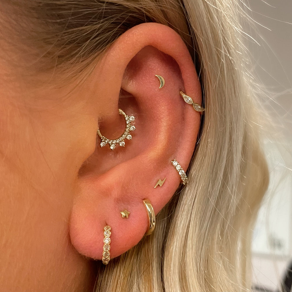 Estrela lua cartilagem brincos - Tragus Flat Back avaliação e preço