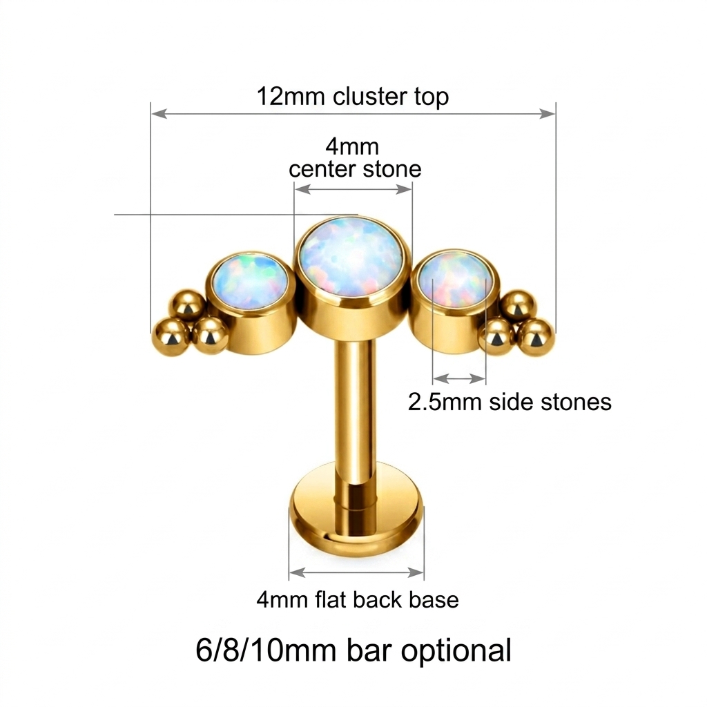 Piercing Labret de Titânio G23 - Flat Back Labret Stud avaliação e preço