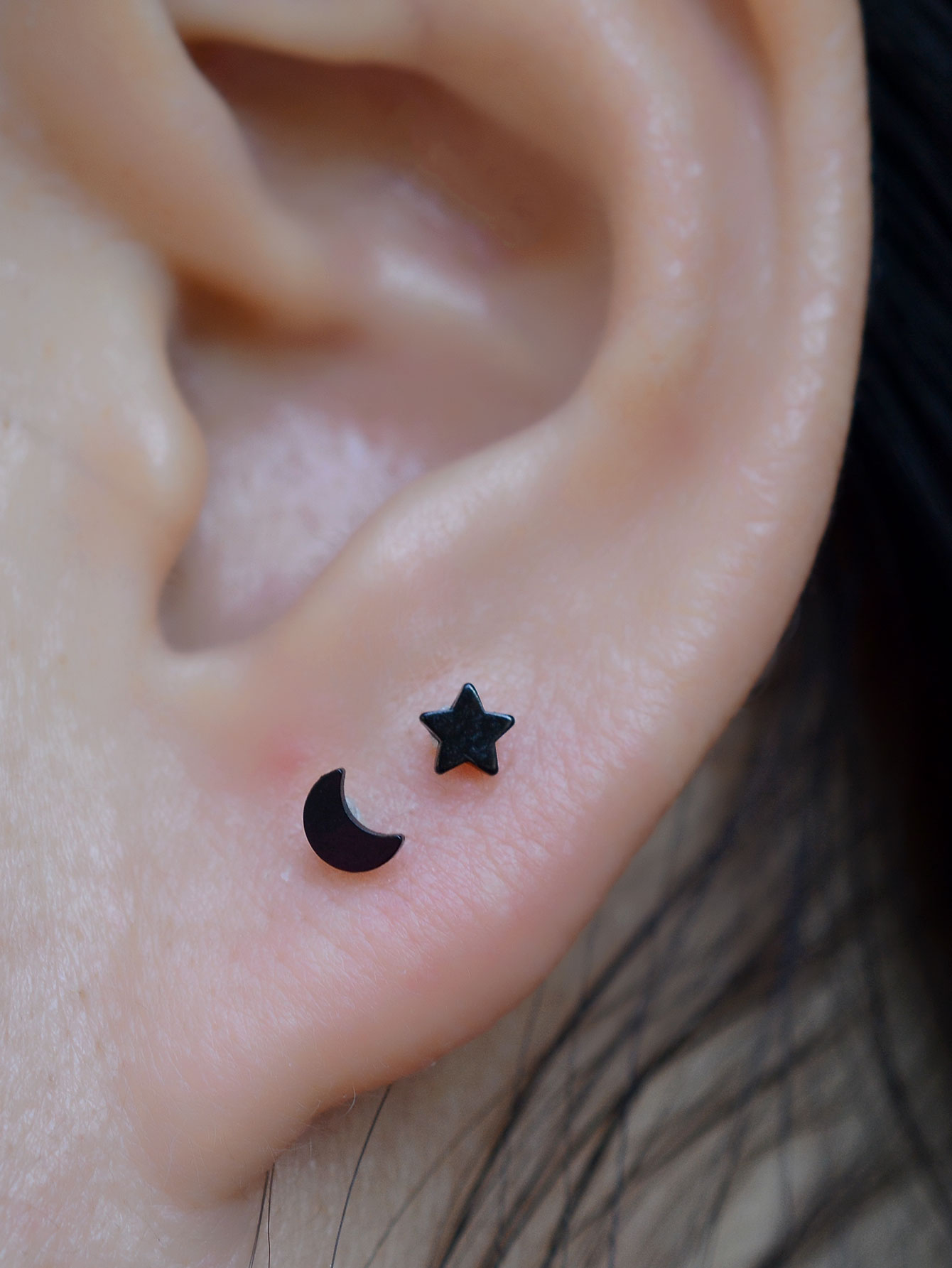 16g piercing titânio aço rosca - Flat Back Labret Stud avaliação e preço