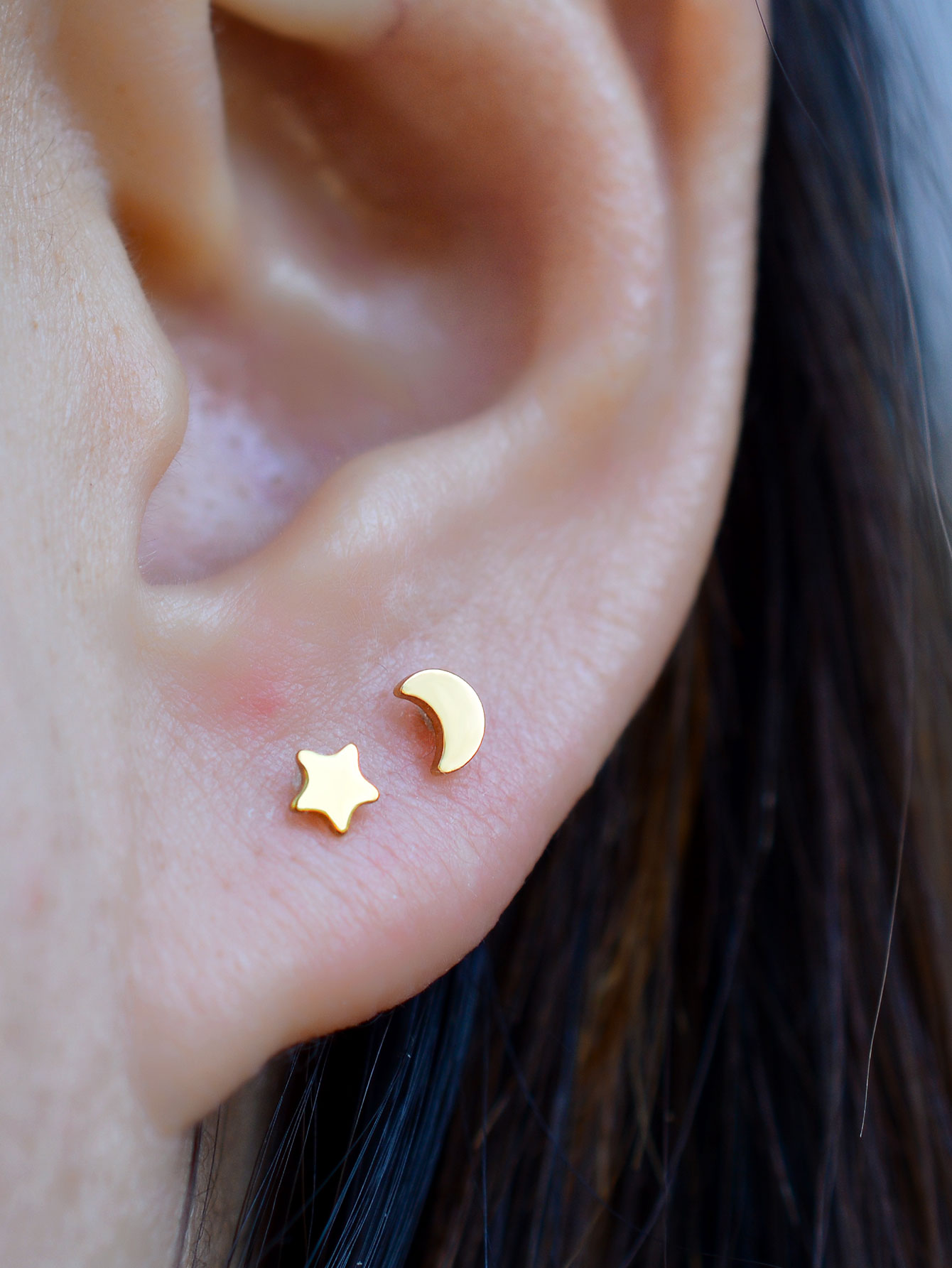 16g piercing titânio aço rosca - Flat Back Labret Stud avaliação e preço