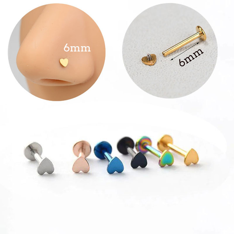 16g piercing titânio aço rosca - Flat Back Labret Stud avaliação e preço