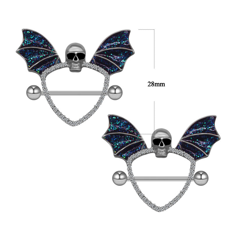 Bling-Crânio Asa Bat Preto Mam - Body Piercing Quality Jewelry avaliação e preço