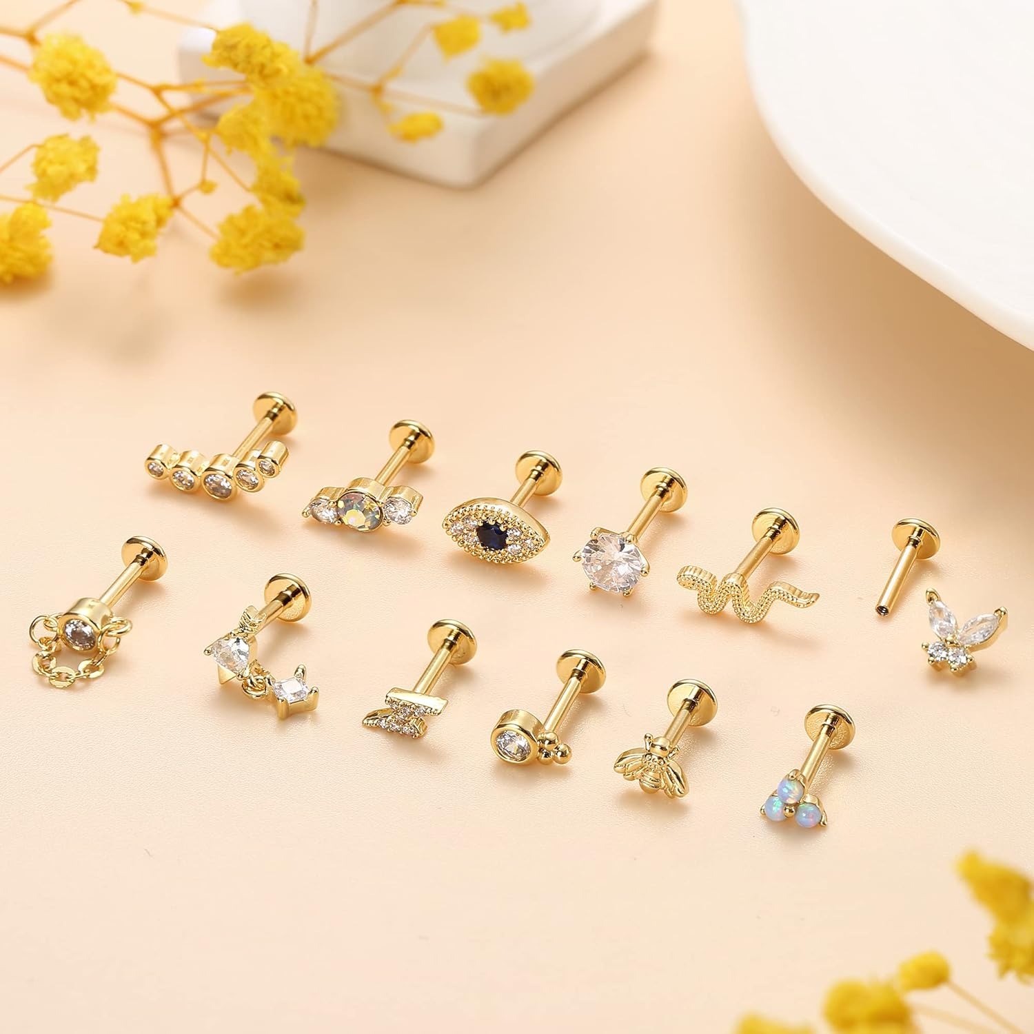 Bobisty 1 peça brincos de cart - Tragus Flat Back avaliação e preço