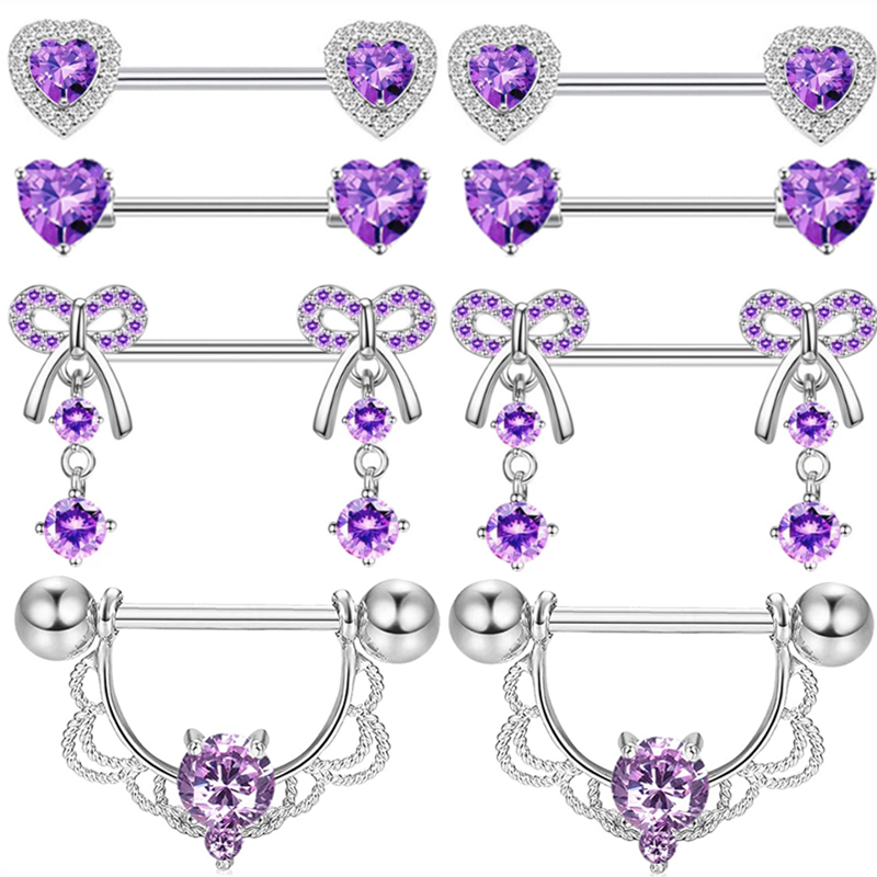 Roxo butterlfy mamilo piercing - Body Jewelry Changing Kit avaliação e preço