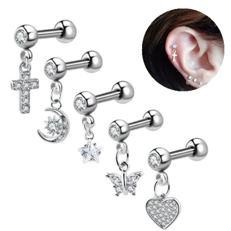 1pcs lua orelha cartilagem par - Rook Curved Barbell avaliação e preço