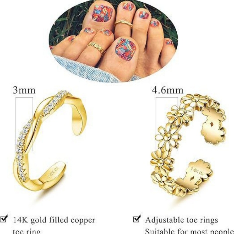 Anel de pé de zircônia ajustáv - Body Jewelry Changing Kit avaliação e preço